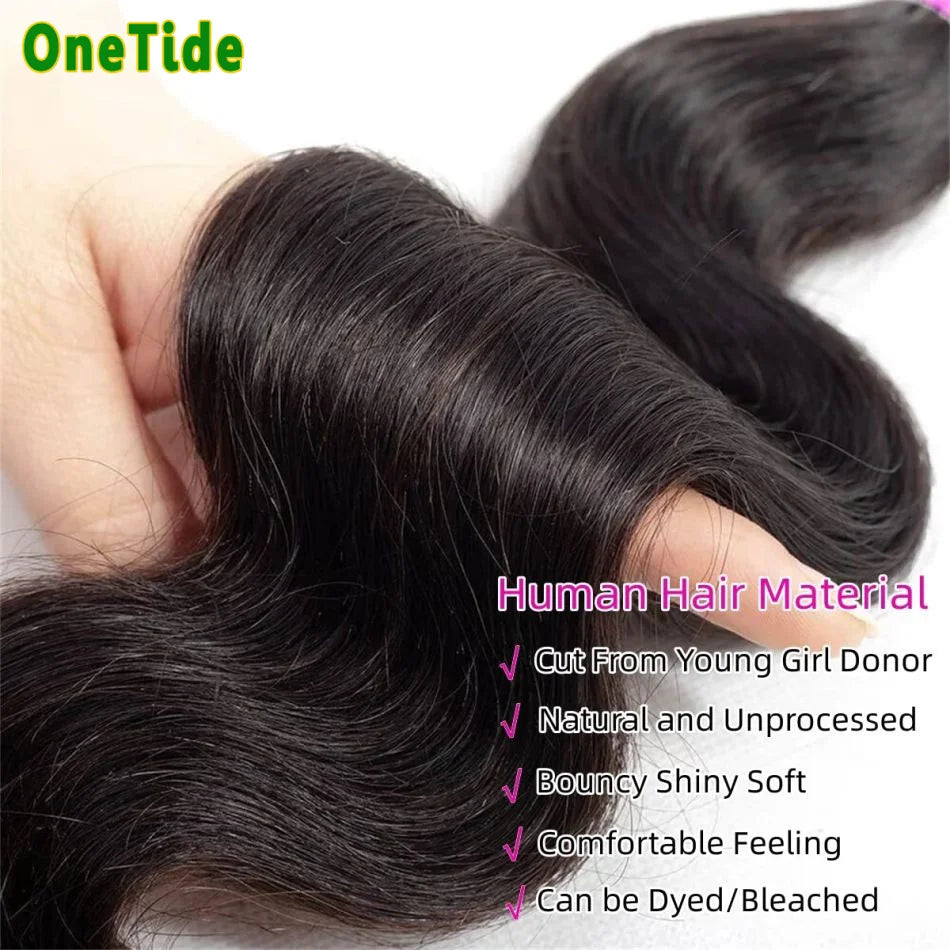 Body Wave Human Hair Bundles Human Hair Brazilian Body Wave Bundles Human Hair 3 Bundles Natural Color Hair Extensions for Women