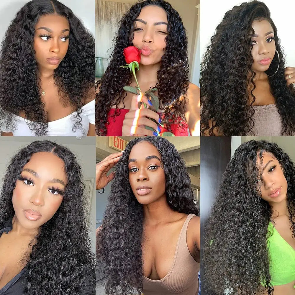 Curly Wave Bundles With Closure Brazilian Remy Hair Weave 3/4 Bundles With Closure Natural Human Hair Bundles With Closure